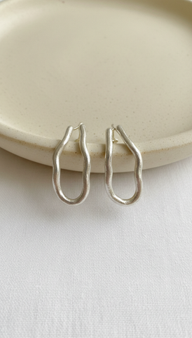 Hand-Forged Whispered Hoop Earrings