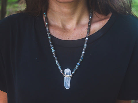 Elena Necklace Labradorite - Divine Schematic